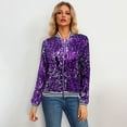 thumbnail image 5 of Tiqkatyck Mardi Gras Jacket Clearance, Spring and Autumn Women's Long Sleeve Sequined Cardigan Jacket Top, Mardi Gras Sequin Jacket, Mardi Gras Shirts for Women Purple, 5 of 9