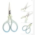 thumbnail image 3 of Unique Bargains 1 Pc Women Embossed Scissors Eyebrow Trimmer Scissors For Bathroom Stainless Steel Blue, 3 of 4