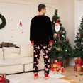 thumbnail image 5 of Family Christmas Pajamas Matching Sets – Black Long Sleeve Tops and Pants with Santa Claus and Reindeer Print, Festive Holiday Sleepwear Outfits for Couples and Families, 5 of 5