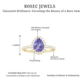 thumbnail image 5 of Rosec Jewels Natural Tanzanite and Diamond Ring, Teardrop Engagement Ring for Women, Tanzanite Vintage Ring, 18K Yellow Gold, US 3.00, 5 of 6