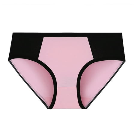 

HWRETIE Women Brief Women Solid Color Patchwork Briefs Panties Underwear Knickers Bikini Underpants Rollbacks Pink 12(XXXL)