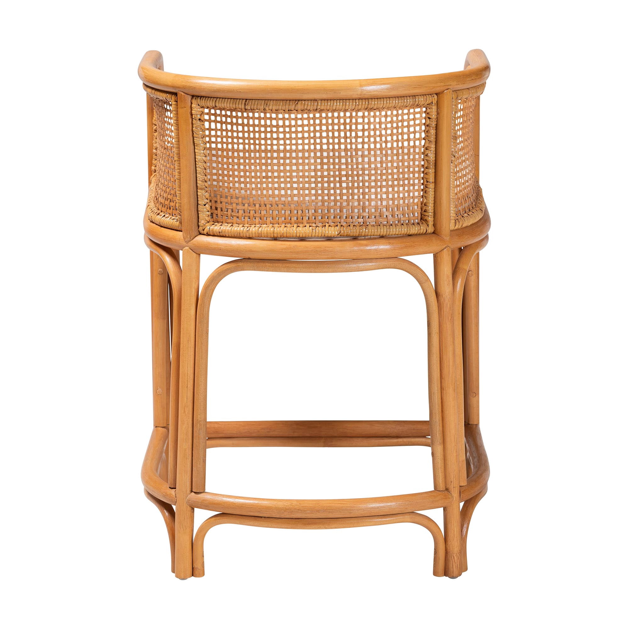 bali & pari Aria Boho Counter Stool, Counter Height, Light Honey