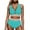 Light Blue, variant on High Waisted Bikini for Women – Split Colorblock Two-Piece Swimsuit, Fashion Contrast Panels, Built-in Padding, No Underwire, Sexy Summer,Green M