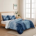 thumbnail image 5 of Queen Quilt Set 90''x96'', Blue Mountain Bedspread Coverlet with 2 Pillow Shams, Misty Forest Nature Woodland Pine Tree Landscape Breathable All Season Quilt Bedding for Bedroom/Guest Room, 5 of 9