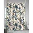 thumbnail image 5 of Blue Spring Floral Long Shower Curtain Set, Waterproof Shower Curtains for Bathroom, Vintage Botanical Farmhouse Washable Fabric Cloth Bath Curtain for Bathtub Decoration with Hooks 72x84 Inches, 5 of 6