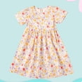 thumbnail image 2 of SROBPTY Teen Girls Dresses Print Short Sleeve Crew Neck A Line Mid-Length Sundress, 2 of 5