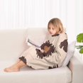 thumbnail image 4 of Beige and Brown Of Leopard Print Blanket Hoodies for Kids 6-13YR Oversize Wearable Blanket Hoodies for Boys Girls Teens, 4 of 7
