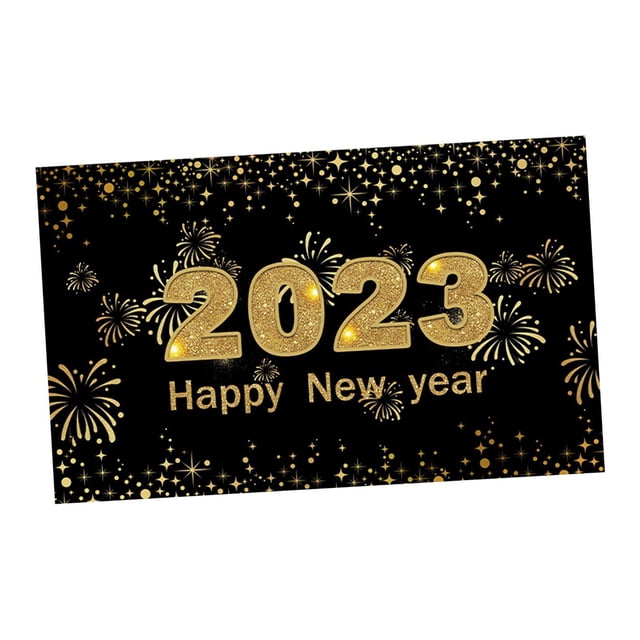 Tela Cartel de la pared Cartel Telón de fondo Interior Decoración al aire libre Fiestas de Navidad Césped Feliz año Nuevo 2023 para la fiesta Gloria Fondo de feliz año nuevo