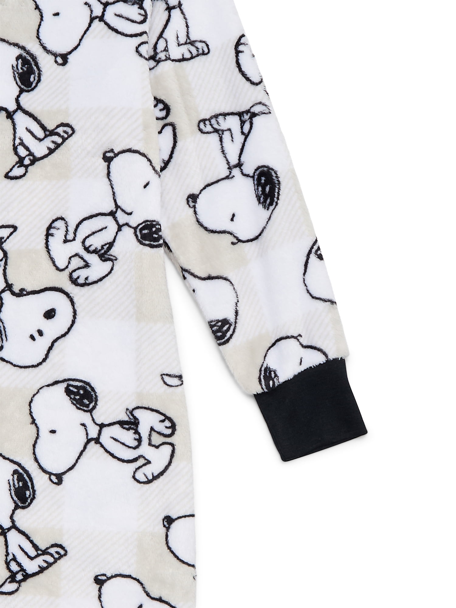 Peanuts Unisex Kids Snoopy Plaid Matching Family Pajamas One Piece, Sizes 4-16