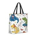 thumbnail image 2 of Naloa Dinosaur Tote Bag for Women, Foldable Tote Bag With Zipper, Large Shoulder Bag, Top Handle Handbag for Travel, Work, Shopping, 2 of 9