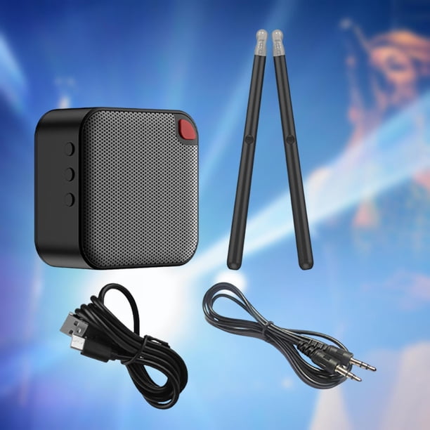Batería eléctrica, baquetas electrónicas, baquetas de portátiles con altavoz para principiantes, batería, camping, espectáculos, niños y adultos.