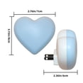 thumbnail image 2 of Night Light Heart-Shaped Birthday Gift Nightlight for Room Decor 1pack Blue LED Nightlight for Indoor Bathroom Bathroom, 2 of 7