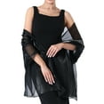 thumbnail image 3 of Ladiery Elegant Sheer Crepe Shawl Wrap for Women - Shimmering Evening Party Accessory, Lightweight Travel Scarf for Weddings & Festivals, 3 of 8