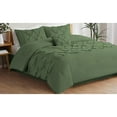 thumbnail image 3 of 5 Piece New Half Pinch Pleated Pattern Comforter Set, 800 TC, 100% Egyptian Cotton, Super King Size Moss Solid, 3 of 6