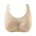 thumbnail image 4 of Koadzawe Women's Full Coverage Support Bra, Wireless Soft Cup Bra with Wide Straps, Mesh Panel and Smoothing Side Wings, Comfortable Everyday Underwear for All Day Wear and Daily Use Beige M, 4 of 9