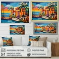 thumbnail image 4 of Designart "Palm Beach in Color Pop Art Vibes I" Nautical & Beach Floater Framed Canvas Wall Art, 4 of 7