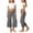Grey, variant on Girls Wide Leg Yoga Pants Pleated Waist Cropped Capri Stretchy Casual Lounge Trousers 4-14Y