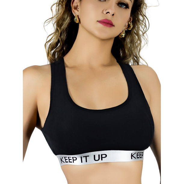 Bra Mujer Unitalla Con Copas Push Up Peto Medio Comodidad Sin Varilla