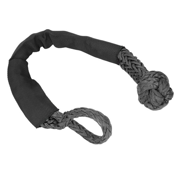 Rope Shackle, Easy Operation Low Stretch Portable Safe Synthetic Soft Shackle With Protective Sleeve For SUV For Truck For ATV Black