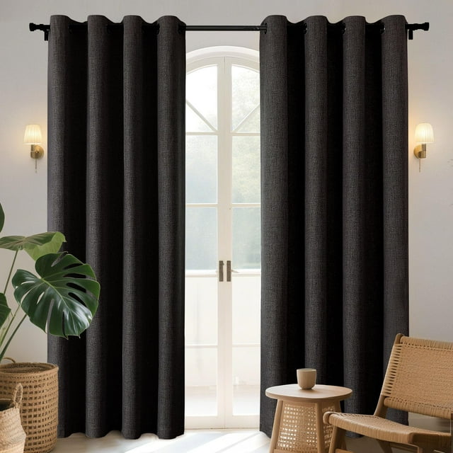 Cortinas opacas Joydeco de 240 cm de alto, 2 paneles, color gris antracita