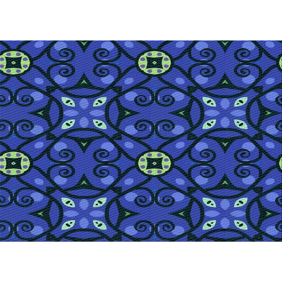 Ahgly Company Indoor Rectangle Patterned Balloon Blue Area Rugs, 6' x 9'