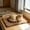 Brown, variant on Striped Plush Pet Mat Striped Mats, Beds, Washable, Small Pet Mats Soft And Comfortable(61*45Cm) Coffee