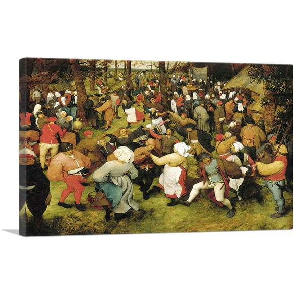 ARTCANVAS Wedding Dance in the Open Air Canvas Art Print by Pieter Bruegel the Elder - Size: 26" x 18" (0.75" Deep)