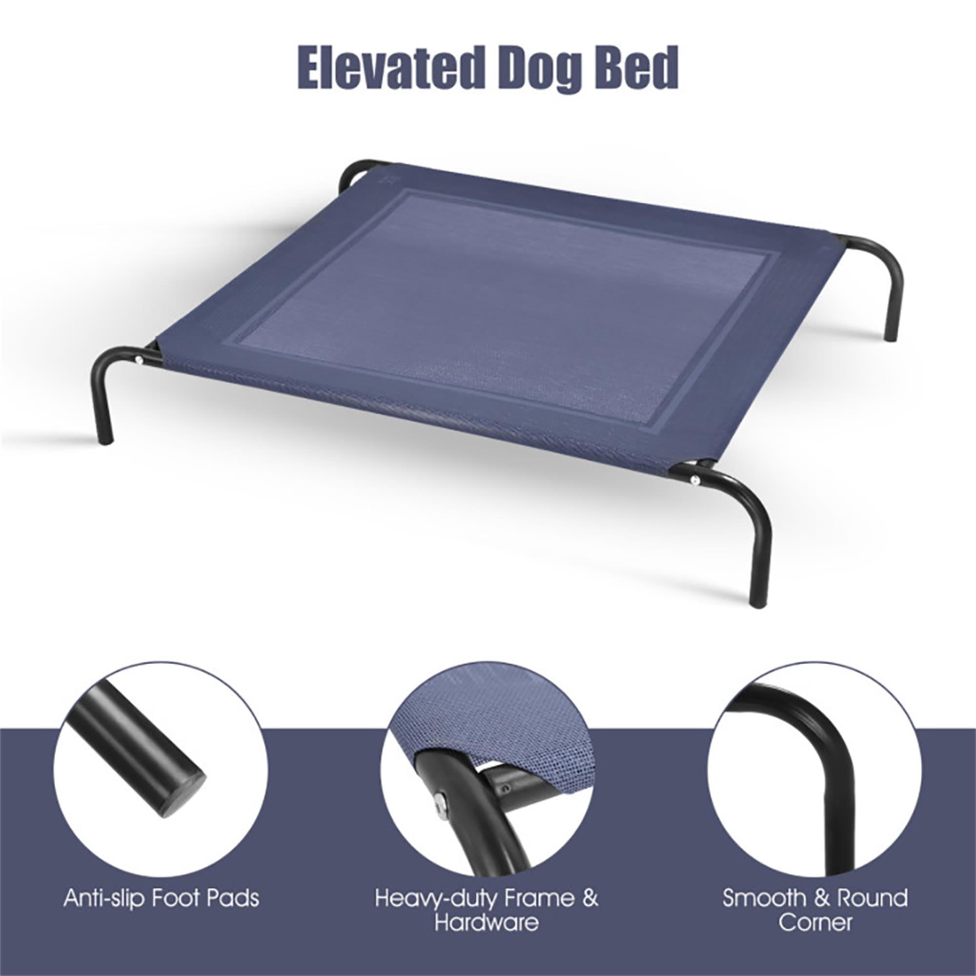 Kadyn 52" Indoor Elevated Dog Bed with Metal Frame, Original Outdoor Cooling Camping Pet Beds Dog Cot Mat, Gray
