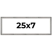 25x7 Frame Silver Grey Distressed Solid Wood Picture Frame | 0.75 Inch Moulding Width | Interior