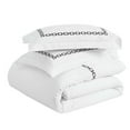 thumbnail image 3 of Superior Chain Links Embroidered Cotton Duvet Cover Set, King/California King, White/Black, 3 of 11