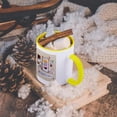 thumbnail image 5 of 3dRose, Collage of Stars, Cupcake, and Candle, Happy 65th Birthday, 15oz Two-Tone Yellow Mug, 5 of 7
