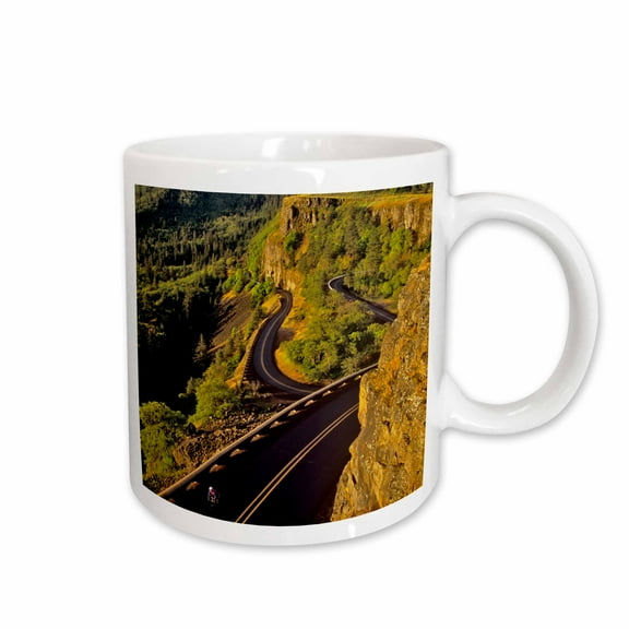 3drose, Road Biking, Bicycling, Columbia River Highway Oregon - Us38 Cha0113 - Chuck Haney, 15oz Mug