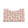 thumbnail image 2 of Uemuo Strawberry And Flowers Pattern Tissue Box Cover Holder, Triangle with Bottom Belt - PVC Leather Decorative Organizer for Tabletop, Bathroom, Car, Office, 2 of 9