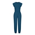thumbnail image 3 of BLCHUNen Womens Summer Outfits Crew Neck Crisscross Hem Casual Tops Elastic High Waist Pants Athletic Workout Sets, 3 of 6