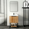 thumbnail image 2 of Bathroom Vanity, Modern Bathroom Cabinet With 2 Doors, 1 Shelf, 1 Resin Basin Single Sink Bathroom Vanity Cabinet, Floor Standing Bathroom Vanity 24" x 18", 2 of 9