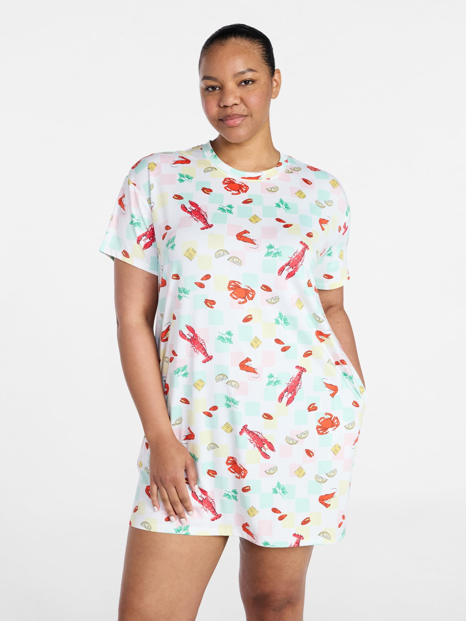 Joyspun Women's Dreamy Soft Collection Short Sleeve Sleepshirt, Sizes S/M-2X/3X