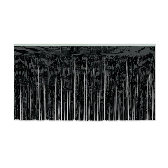 Pack of 6 Black 1-Ply Hanging Table Skirt Decorations 14'