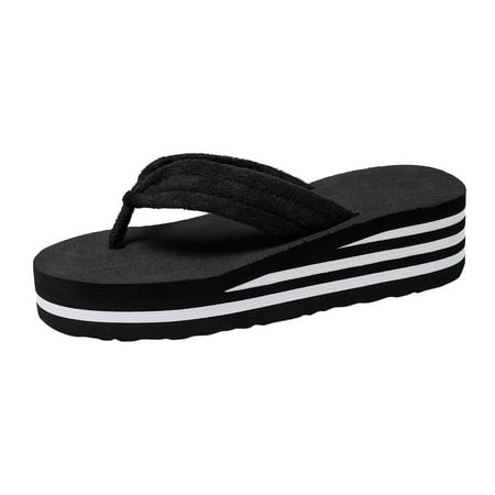 

Womens Sandals Beach Slipsole Flip Flop Sandal Cloth Black 37