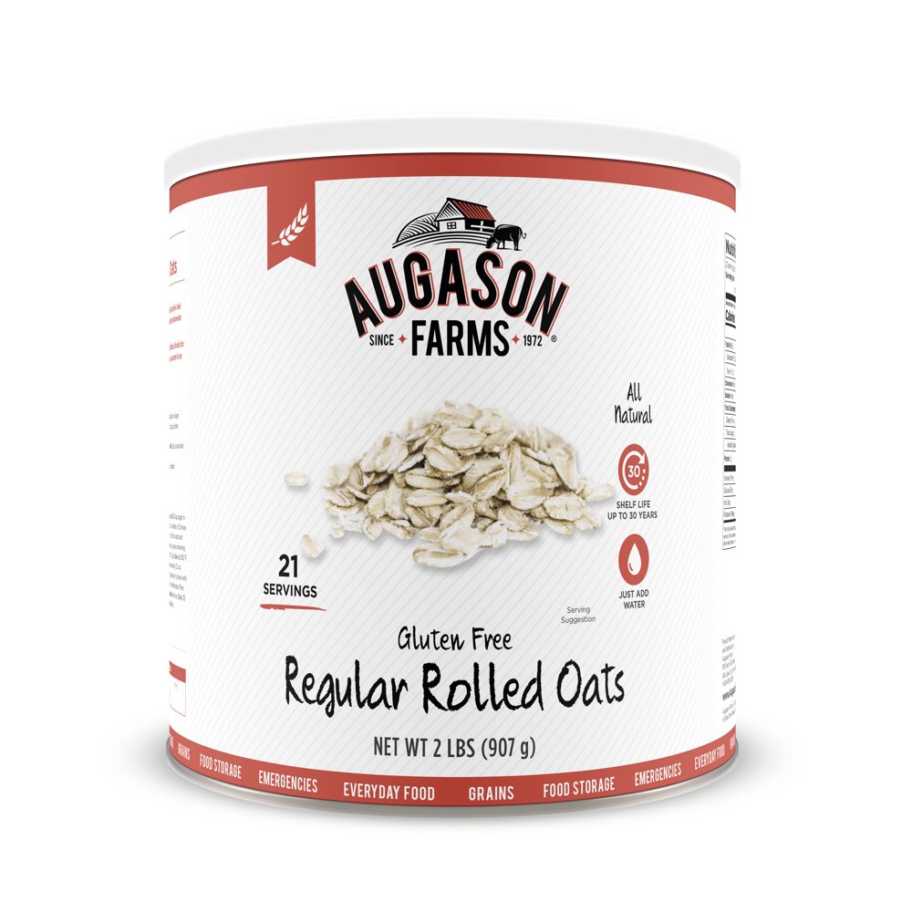 Augason Farms Gluten Free Regular Rolled Oats 2 lbs No. 10 Can