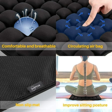 

Air Seat Cushion Inflatable Seat Cushion Portable Car Seat Office Chair Wheelchair Pad Anti Bedsore Orthopedics Pain Pressure Relief Cushion Camping Seat Mat w Pump 18 x 16 x1 Blue
