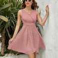 thumbnail image 3 of Red Gingham Check Sundress Sleeveless Dress Summer Women Clothes Dress for Women Dresses, 3 of 7