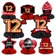 thumbnail image 1 of Feliz 12º Cumpleaños Mesa Roja Y Negra Centros De Mesa De Panal Globos Decoración Temática Decoración De Mesa Decoración De Mesa Para Niñas Mujeres Princesa 12 Años Fiesta De Cumpleaños Suministros De, 1 of 5