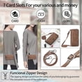 thumbnail image 5 of Case for iPhone 8 Plus/7 Plus Zipper Wallet Cover Lanyard Crossbody Neck Strap -Brown, 5 of 5