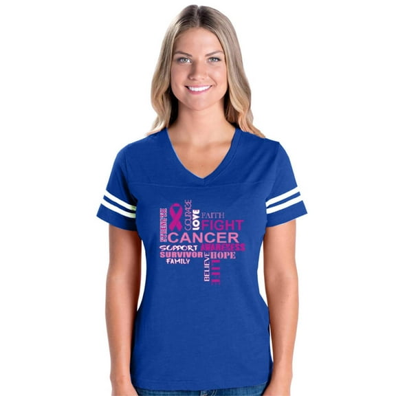 IWPF - Womens Football Fine Jersey T-shirts - Breast Cancer