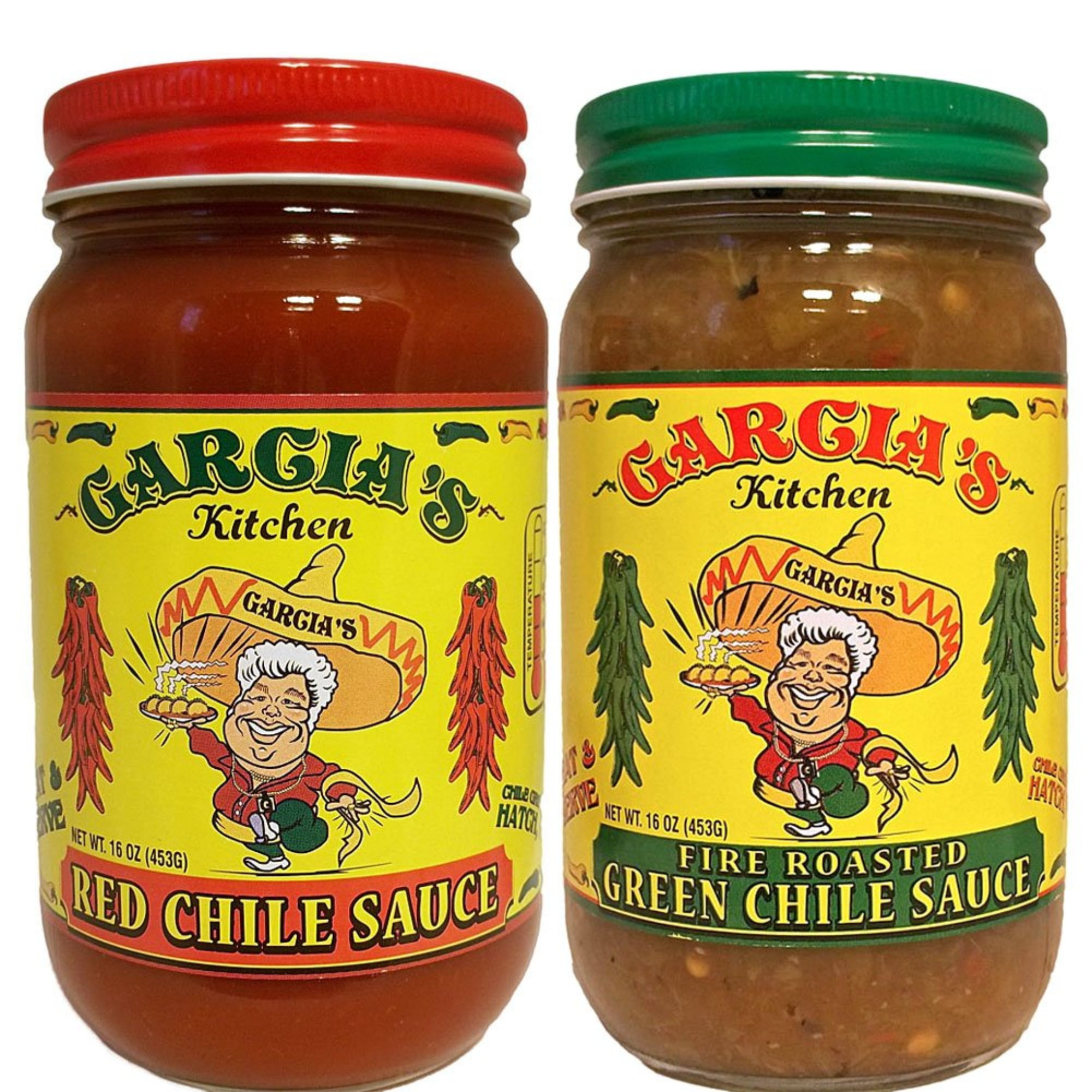 løn Fleksibel picnic Garcia's New Mexico Kitchen Red Chile Sauce and Roasted Green Chile Sauce 2  Pack - Walmart.com