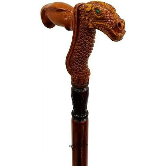 Beautiful Dragon Carved Head Walking Stick Victorian Style Nautical Carved Dragon Handle with Designer Walking Stick Best for Gift