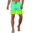 thumbnail image 5 of Unique Bargains Men's Contrast Color Drawstring Waist Beach Swimwear Shorts 30 Green, 5 of 5