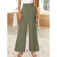 thumbnail image 2 of Womens Summer Casual Loose Wide Leg Palazzo Pants High Waist Flowy Beach Trousers Work Outfits, 2 of 13