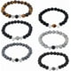 thumbnail image 1 of Juego de 3 pulseras de piedra natural con cuentas de corazón y 6 unidades, pulseras elásticas con cuentas redondas de vidrio y ojo de tigre, pulseras de amistad para parejas., 1 of 7