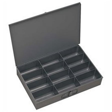 

13.38 x 9.25 x 2 in. Steel Scoop Compartment Box Gray - 12 Compartment - Pack of 6